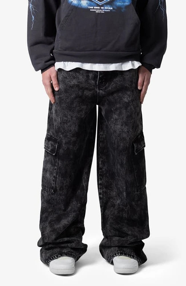 mnml Void Baggy Cargo Jeans Washed Black at Nordstrom,