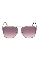 TOM FORD Reggie 61mm Gradient Aviator Sunglasses in Palladium/Bordeaux Mirror at Nordstrom