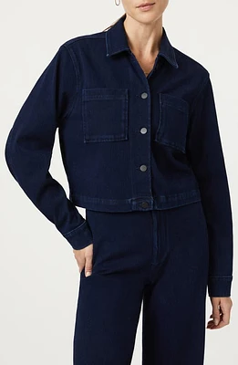 Mavi Jeans Shirley Crop Denim Shirt Jacket Dark Move at Nordstrom,