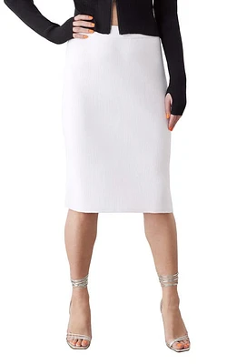 GSTQ Rib Pull-On Pencil Skirt White at Nordstrom,