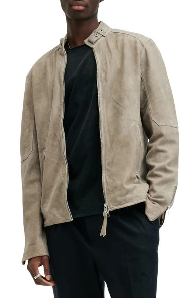 AllSaints Cora Suede Jacket Frosted Taupe at Nordstrom,