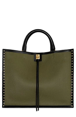 Rebecca Minkoff Darren Canvas & Leather Surplus Tote in Verde at Nordstrom