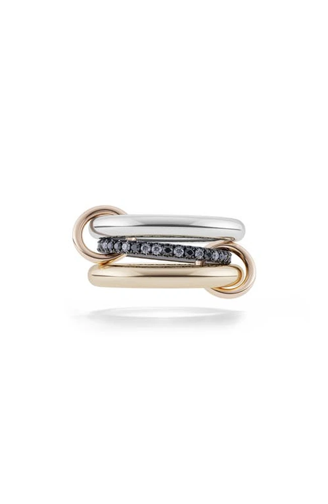 Spinelli Kilcollin Libra MX Linked Pavé Diamond Rings in Yellow Gold/Silver at Nordstrom, Size 6