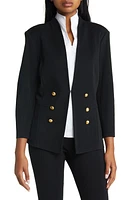 Ming Wang Faux Double Breasted Knit Blazer Black at Nordstrom,