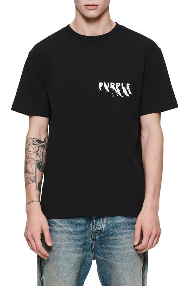 PURPLE BRAND Oversize Logo Graphic T-Shirt Black at Nordstrom,