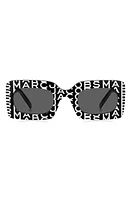 Marc Jacobs 50mm Rectangular Sunglasses in Black White/Grey at Nordstrom