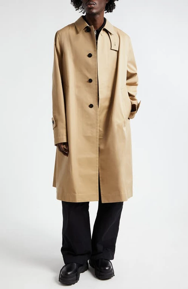 Sacai Oversize Cotton Gabardine Topcoat Beige at Nordstrom,