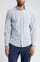 Mizzen+Main Leeward Trim Fit No Tuck Check Performance Button-Up Shirt Light Pastel Blue at Nordstrom,