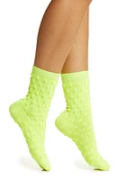 HIGH HEEL JUNGLE Dot Texture Crew Socks in Lime at Nordstrom