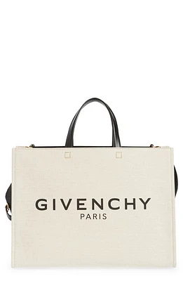 Givenchy Medium G-Tote Cotton Canvas Tote in Beige/Black at Nordstrom