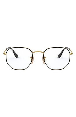 Ray-Ban 54mm Optical Glasses in Black Gold at Nordstrom