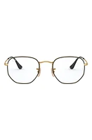 Ray-Ban 54mm Optical Glasses in Black Gold at Nordstrom