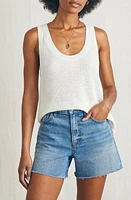 Faherty Miramar Linen & Organic Cotton Sweater Tank Egret at Nordstrom,