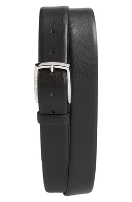 BOSS Celie Saffiano Leather Belt Black at Nordstrom,