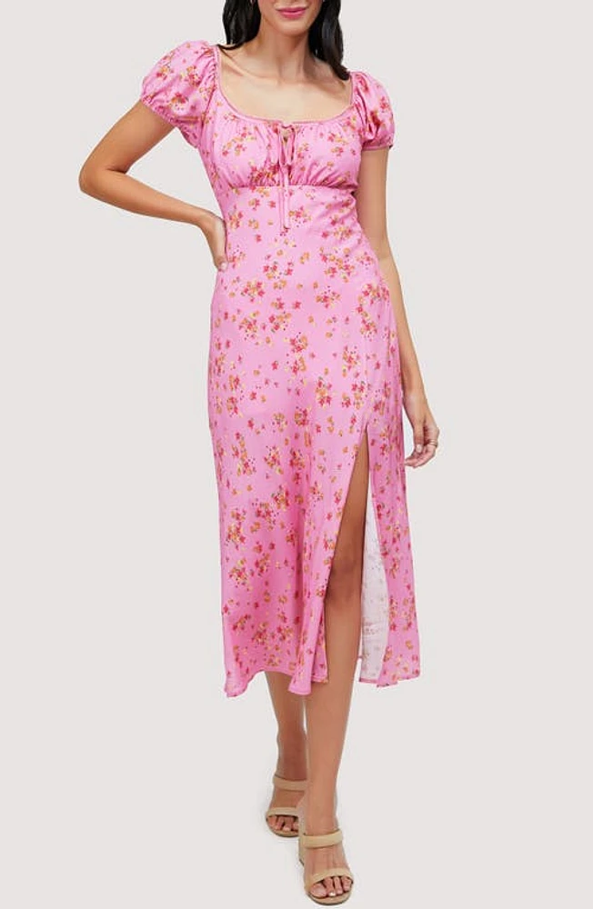 Lost + Wander Love Spell Floral Midi Dress Pink-Floral at Nordstrom,