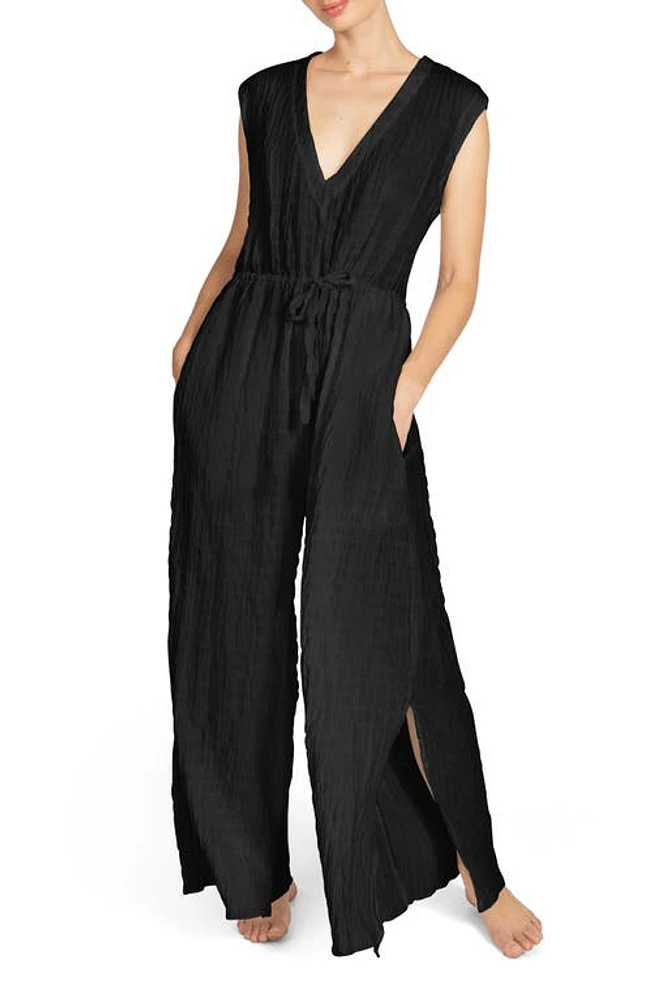 Robin Piccone Fiona Cover-Up Jumpsuit Black at Nordstrom,