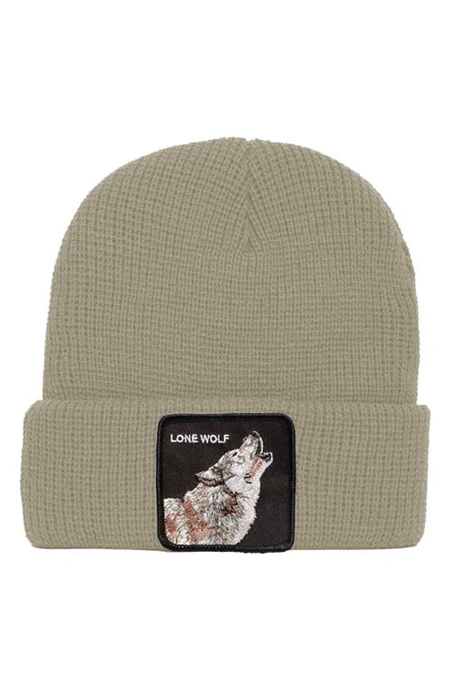 Goorin Bros. Singled Out Wolf Patch Beanie in Cream at Nordstrom