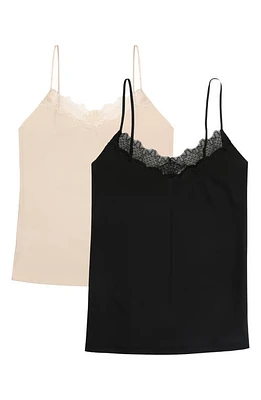 Uwila Warrior Happy Seams 2-Pack Lace Trim Camisoles Grey at Nordstrom,