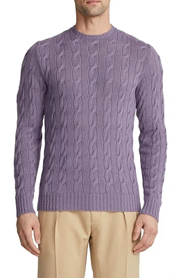 Ralph Lauren Purple Label Cable Knit Cashmere Sweater in Wisteria at Nordstrom, Size Medium