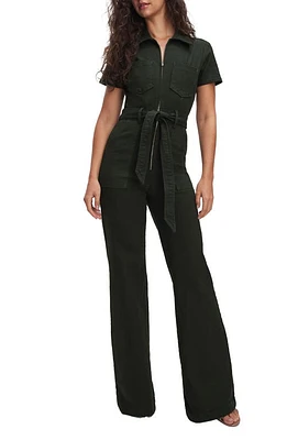 Good American Fit for Success Palazzo Jumpsuit in Alum Green001 at Nordstrom