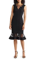 Aidan Mattox by Adrianna Papell Floral Lace Trim Mesh Cocktail Dress at Nordstrom,