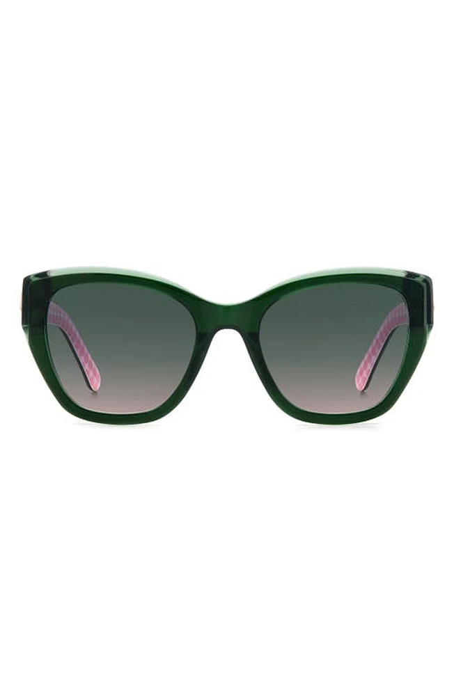 Kate Spade New York yolanda 51mm polarized gradient cat eye sunglasses in Green /Green Pink at Nordstrom