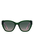 Kate Spade New York yolanda 51mm polarized gradient cat eye sunglasses in Green /Green Pink at Nordstrom