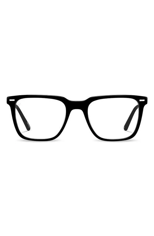 Vincero Cooper 50mm Square Blue Light Blocking Glasses in Black Clear at Nordstrom