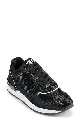 DKNY Mabyn Sequin Sneaker Black/White at Nordstrom,