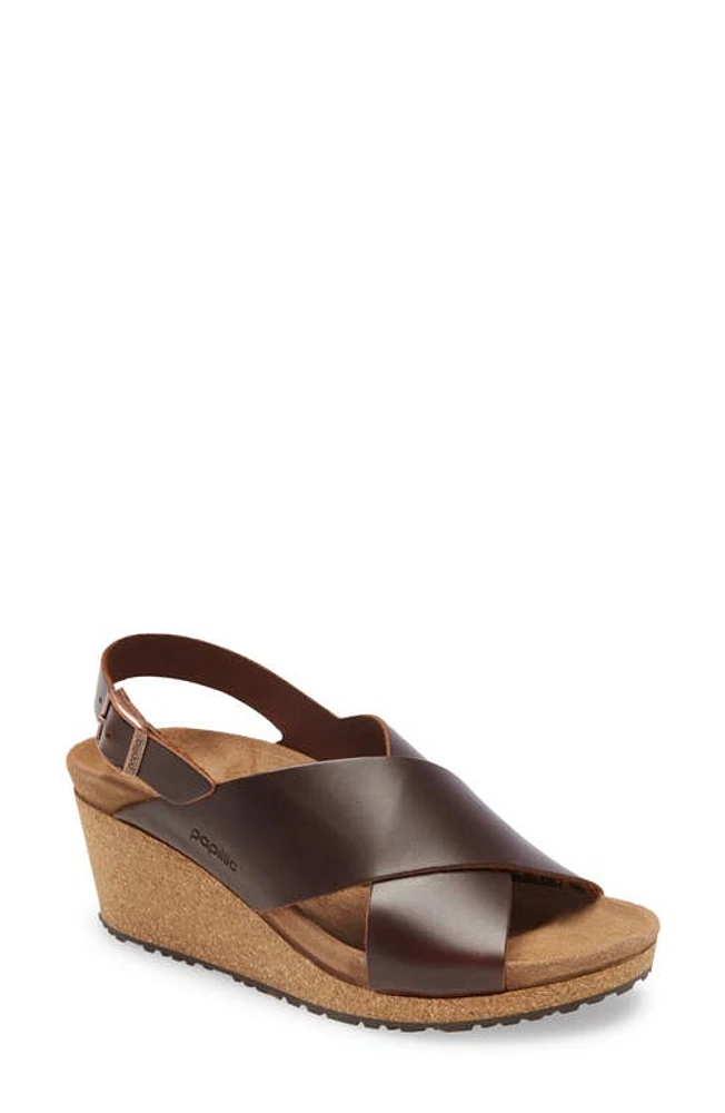 Papillio by Birkenstock Samira Wedge Sandal in Cognac Leather at Nordstrom, Size 8-8.5Us