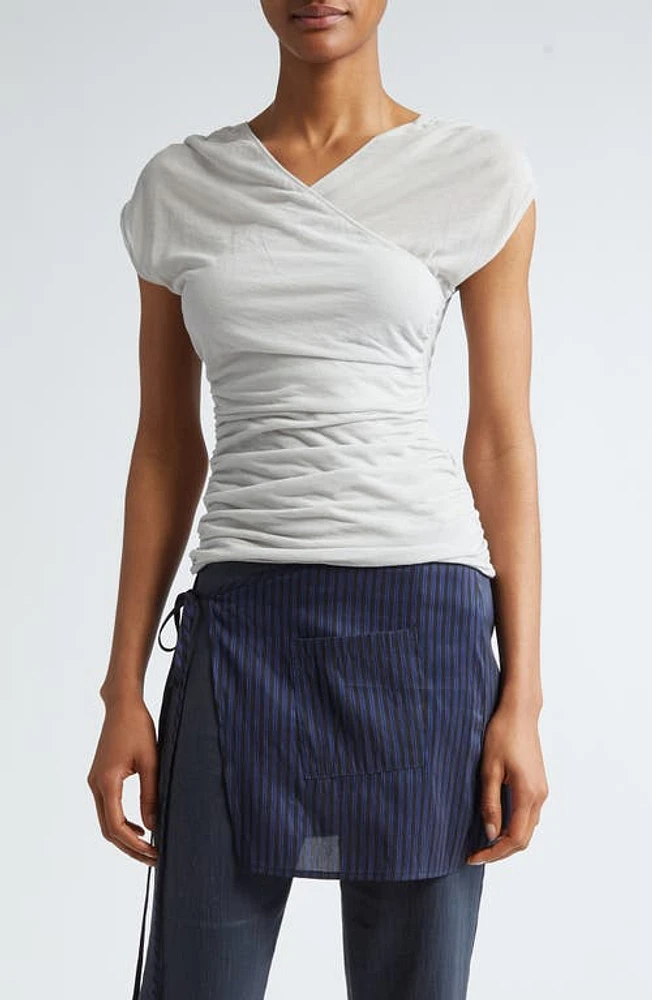 Paloma Wool Saudade Surplice Ruched Knit Top Grey at Nordstrom,