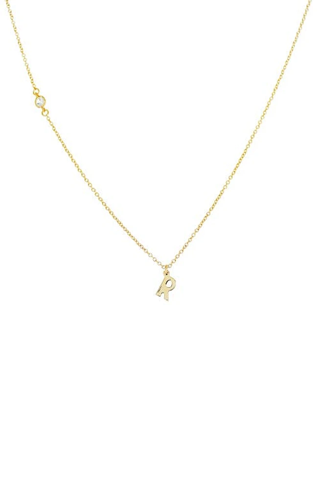 Panacea Initial Pendant Necklace in Gold R at Nordstrom