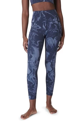 Sweaty Betty Supersoft High Waist 7/8 Leggings Blue Marble Speckle Print at Nordstrom,