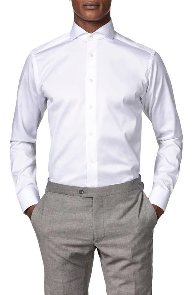 Eton Slim Fit Solid Dress Shirt White at Nordstrom,