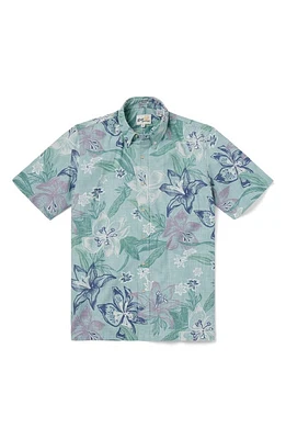 Reyn Spooner Stargazer Tailored Fit Short Sleeve Button-Down Shirt Sea Foam at Nordstrom,