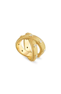 Pamela Zamore Clio Diamond Crossover Band Ring in Gold at Nordstrom, Size 6