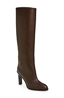 The Row Calfskin Knee High Boot in Dark Brown at Nordstrom, Size 11Us