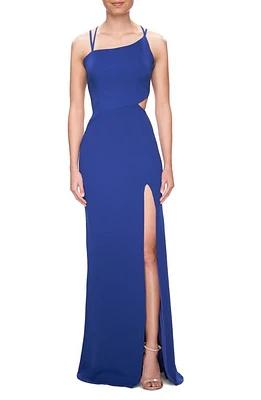 La Femme High Slit Strappy Back Gown at Nordstrom,