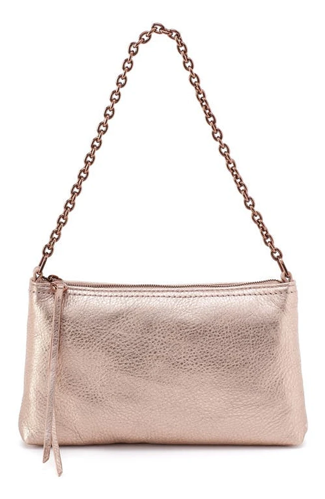 HOBO Darcy Convertible Metallic Leather Crossbody Bag in Pink Gold Metallic at Nordstrom