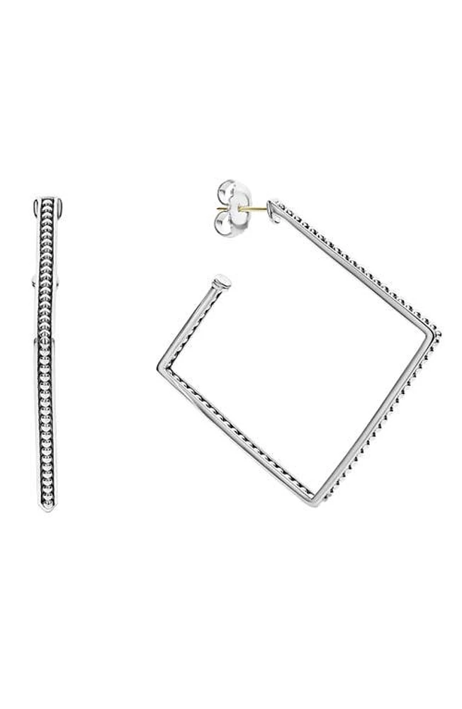 LAGOS Square Caviar Hoop Earrings in Silver at Nordstrom