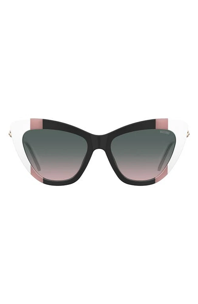 Moschino 54mm Gradient Cat Eye Sunglasses in Black/pink/white at Nordstrom