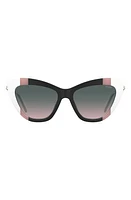 Moschino 54mm Gradient Cat Eye Sunglasses in Black/pink/white at Nordstrom