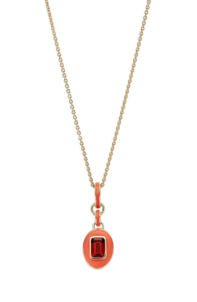 Cast The Stone Charm Necklace in Garnet at Nordstrom, Size 18