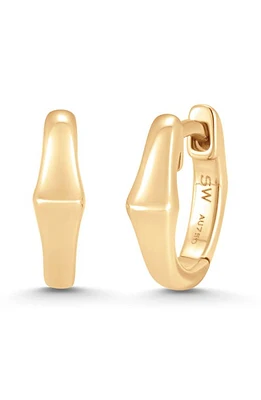 Sara Weinstock Lucia Huggie Hoop Earrings in White Gold at Nordstrom