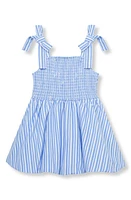 Habitual Kids Stripe Smocked Bubble Sundress Blue at Nordstrom,