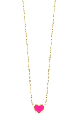 Bony Levy Kids' 14K Gold Enamel Heart Pendant Necklace in 14K Yellow Gold at Nordstrom, Size 15