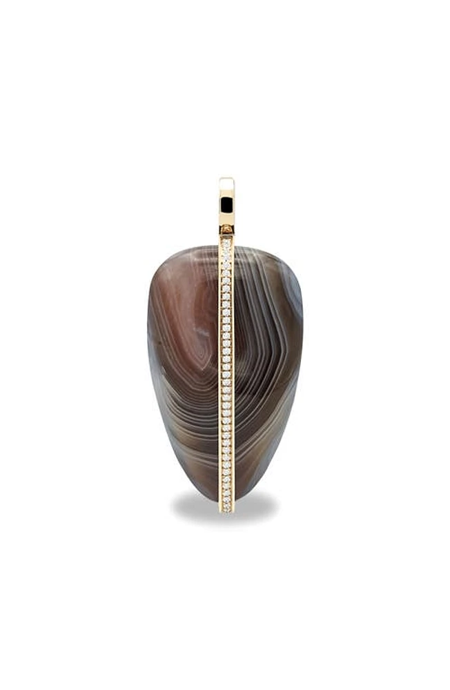 BY PARIAH XL Diamond Pebble Pendant in Brown/White at Nordstrom