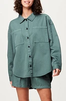 Picture Organic Clothing Catalya Linen & Cotton Button-Up Shirt Sea Pine at Nordstrom,