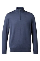 Charles Tyrwhitt Merino Wool Quarter Zip Sweater in Steel Blue at Nordstrom, Size Medium