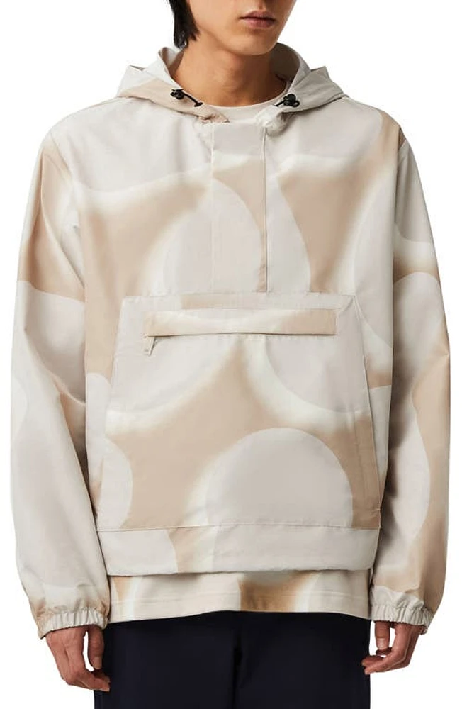 AlphaTauri Oamio Print Water Resistant Hoodie Aop Tan at Nordstrom,